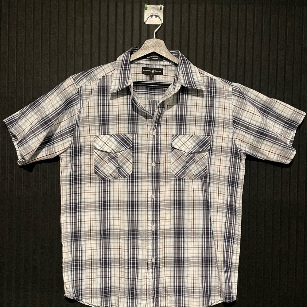 US Polo Assn Men's Long Sleeve Plaid Double Pocket Button Up Shirt Large EUC